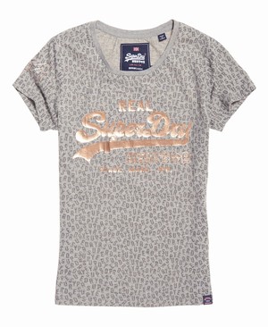 Superdry Vintage Logo Burn Out Női Pólók Szürke | SLJWQ5104